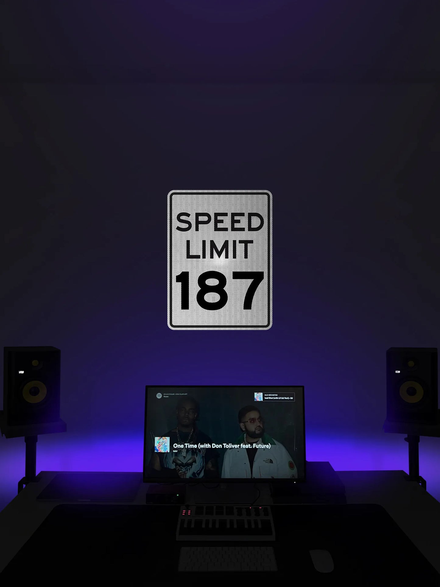 SPEED LIMIT 187 Streetsign