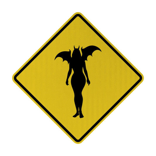 Winged devil Streetsign