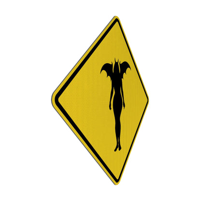 Winged devil Streetsign