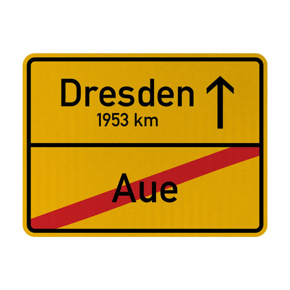 Aue X/ Dresden Streetsign