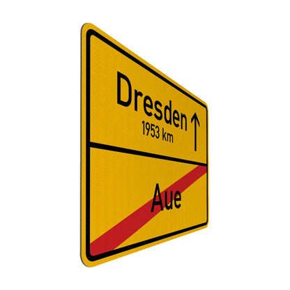 Aue X/ Dresden Streetsign