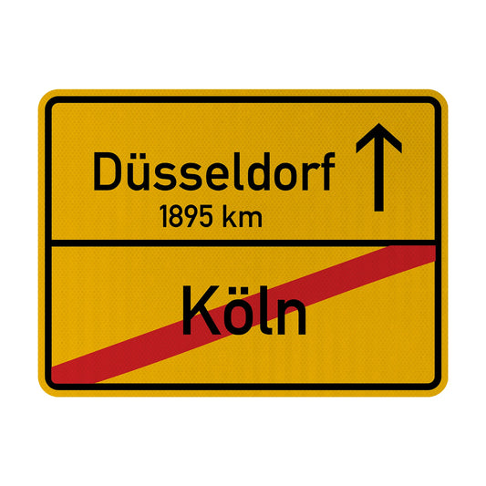Köln X/ Düsseldorf Streetsign