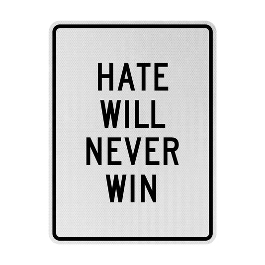 Hate will never win Streetsign