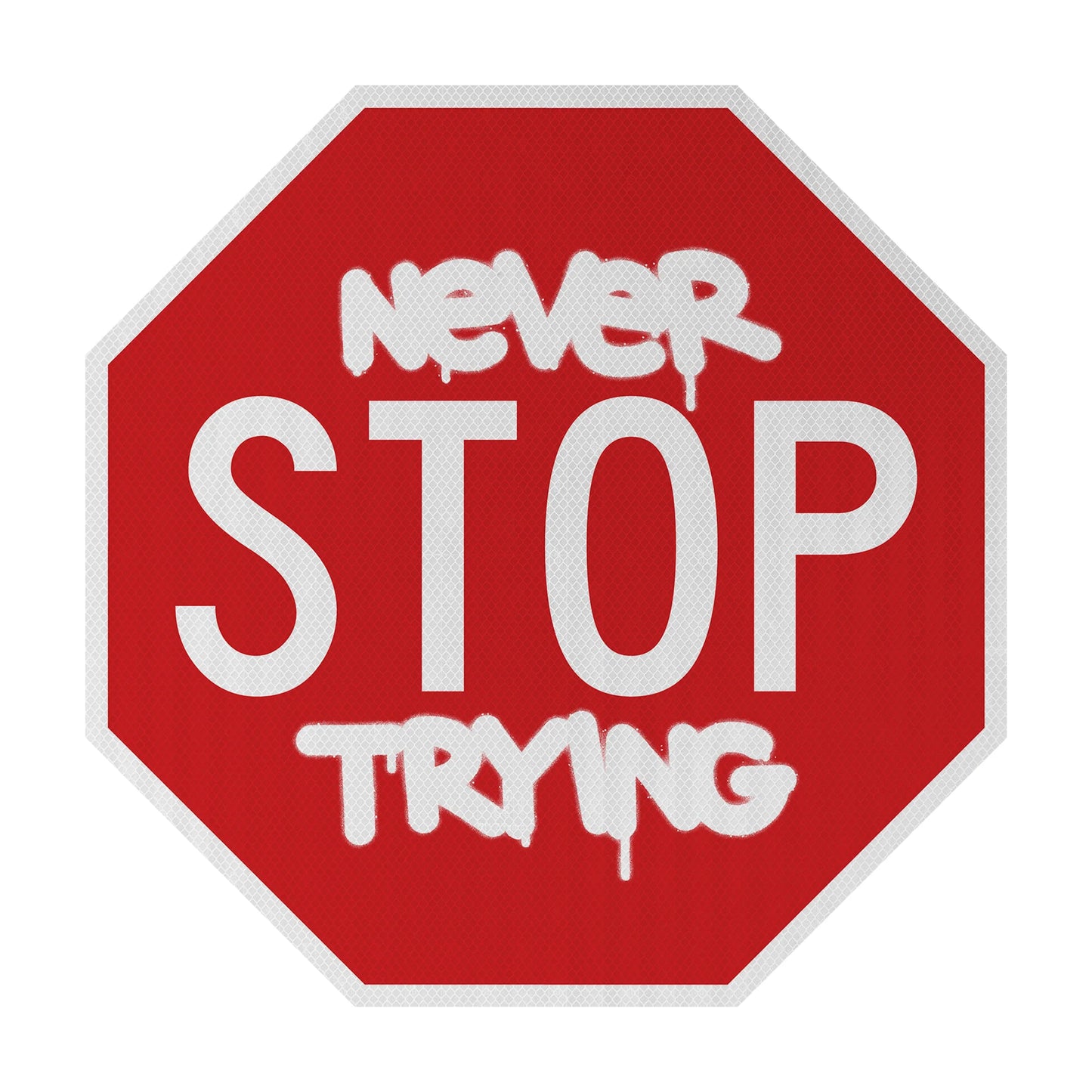 Never STOP trying Streetsign