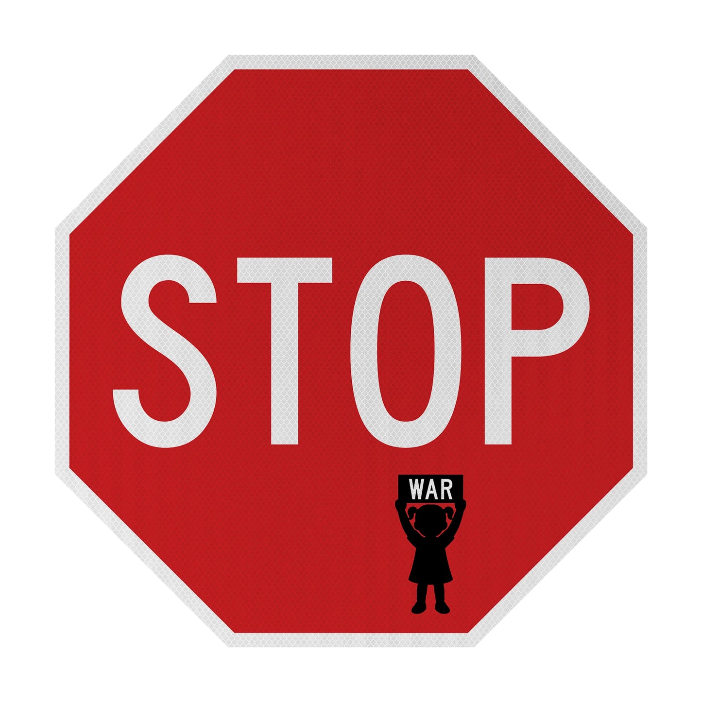 STOP war (girl) Streetsign