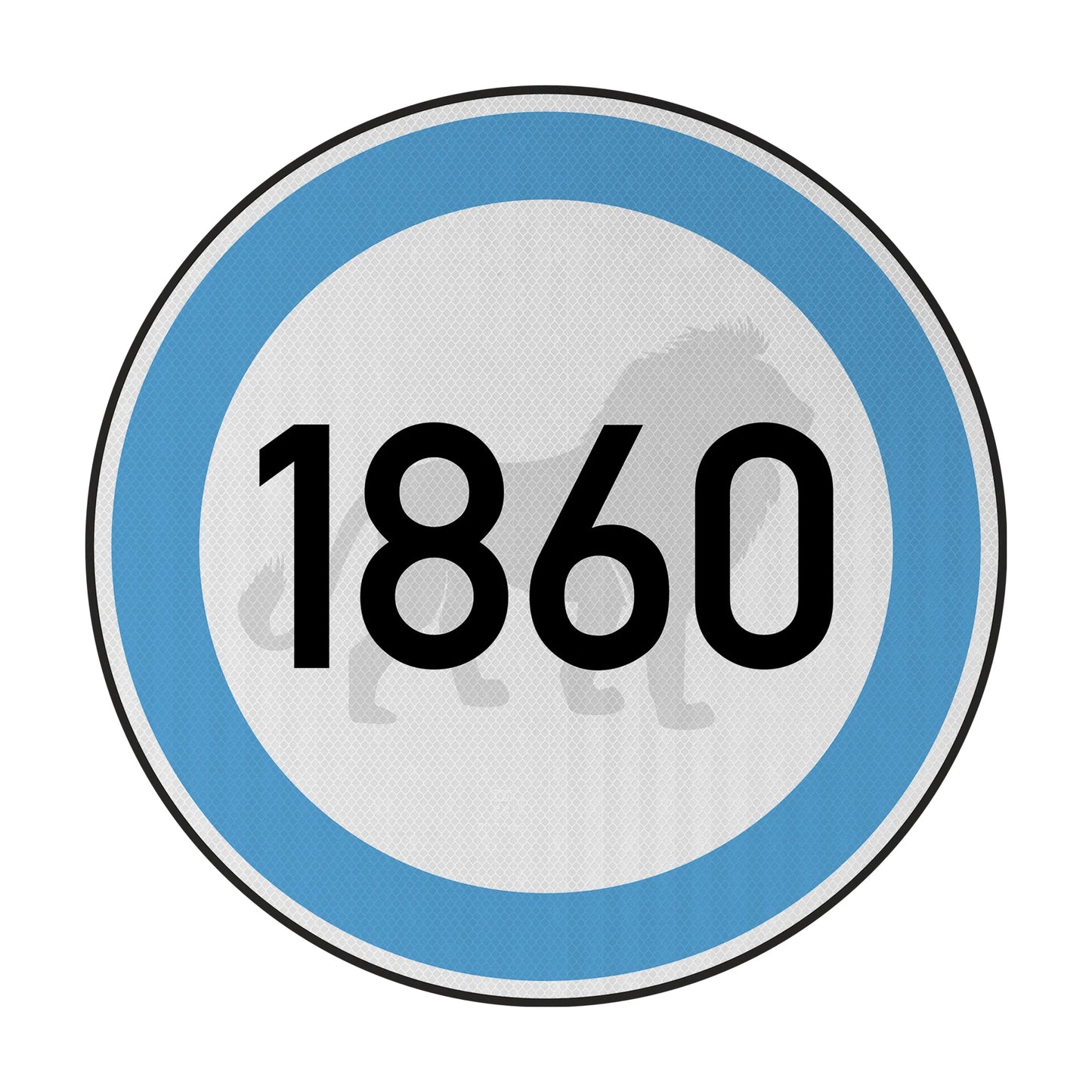 Speed ​​limit 1860 (lion) Streetsign