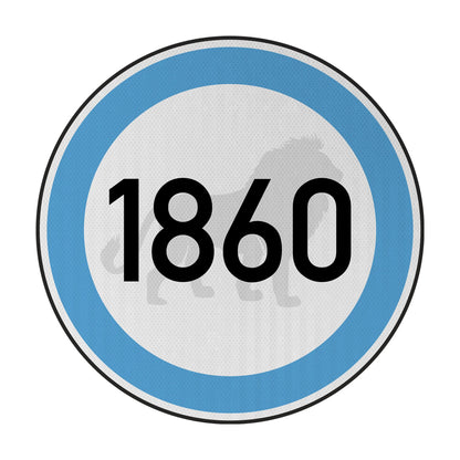Speed ​​limit 1860 (lion) Streetsign
