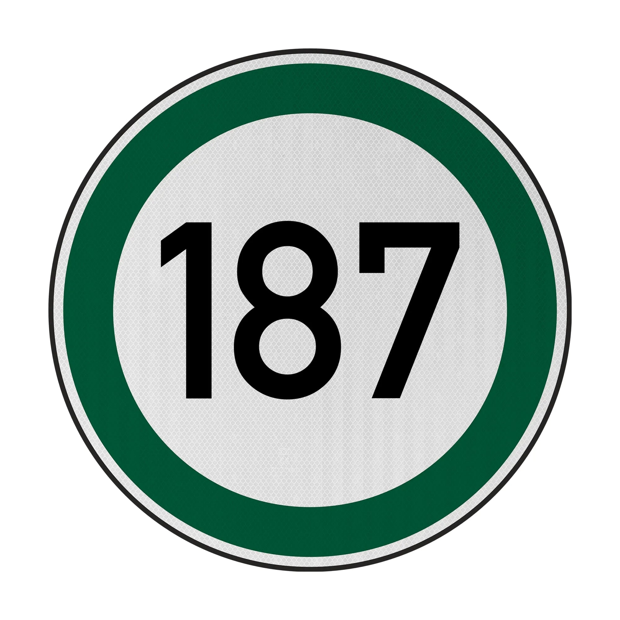 Tempolimit 187 (Grün) Streetsign – Signed