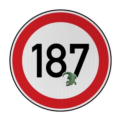 Tempolimit 187 Kroko (rot) Streetsign
