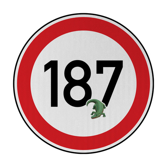 Tempolimit 187 Kroko (rot) Streetsign