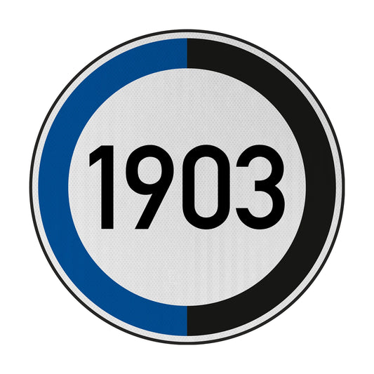 Tempolimit 1903 (Blau Schwarz) Streetsign