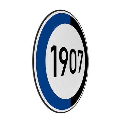 Speed limit 1965 (Blue White) Streetsign