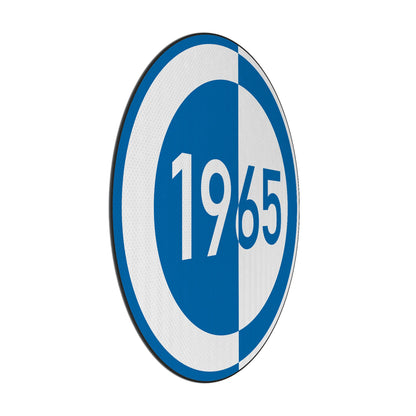 Speed limit 1965 (Blue White) Streetsign