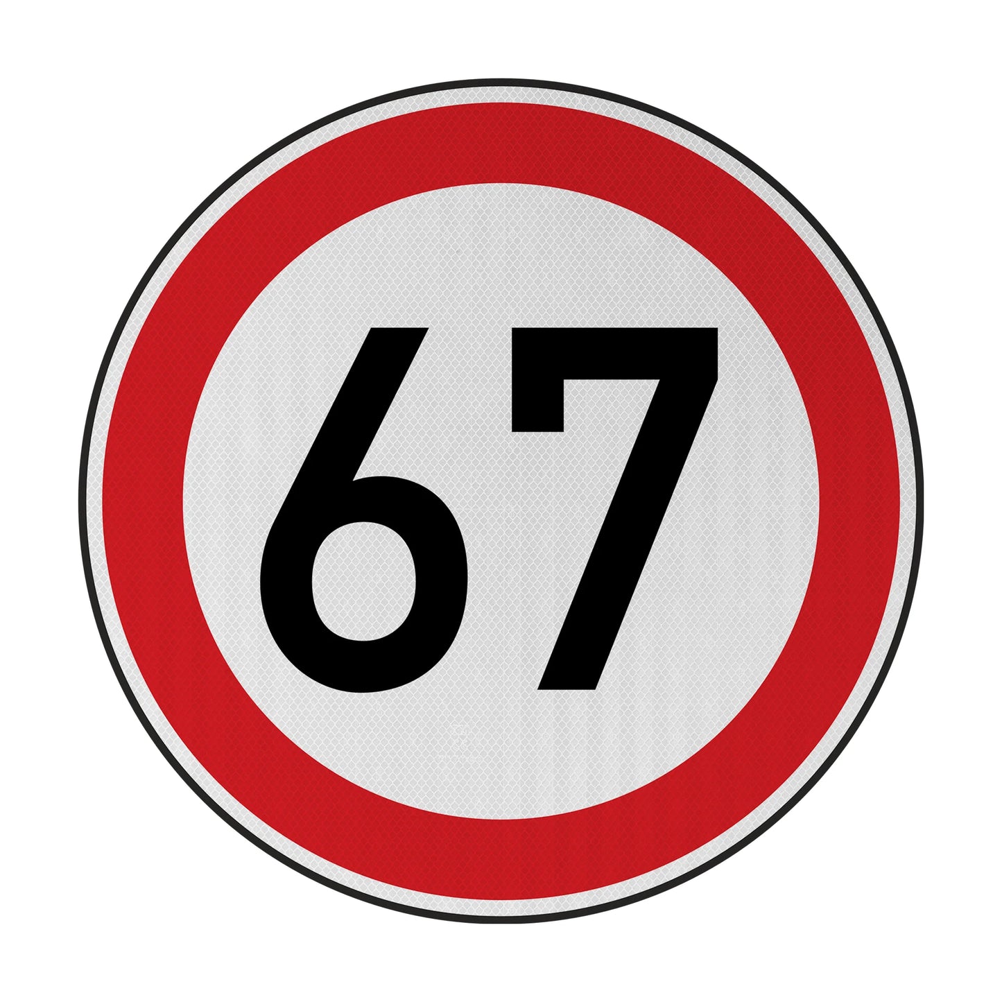 Speed ​​limit 67 Streetsign
