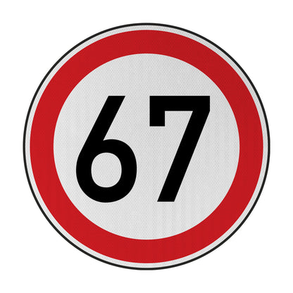 Speed ​​limit 67 Streetsign