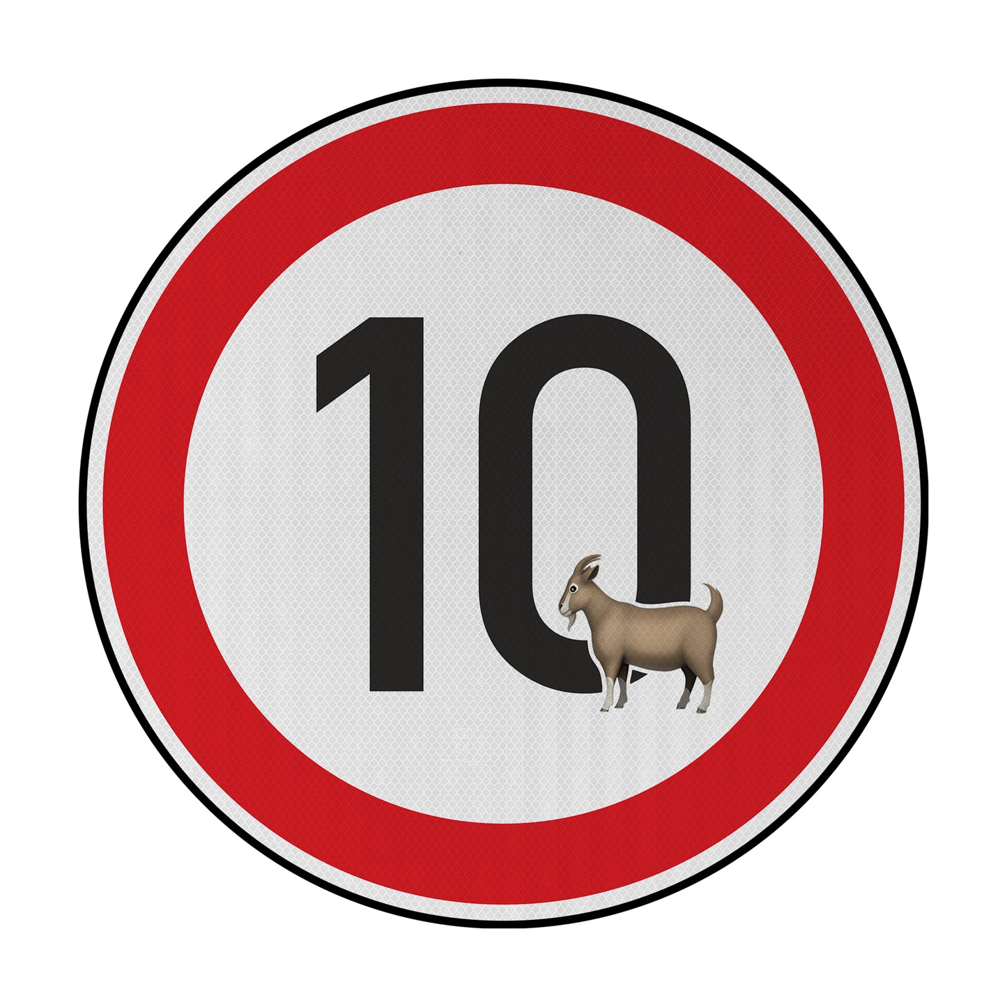Tempolimit 10 (Goat) Streetsign