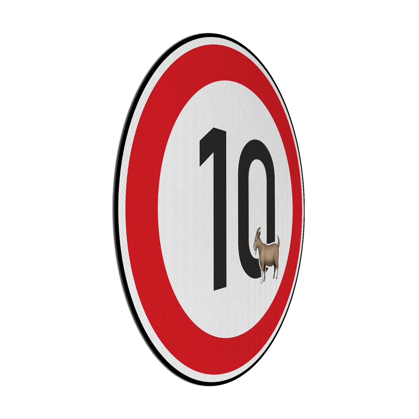 Tempolimit 10 (Goat) Streetsign