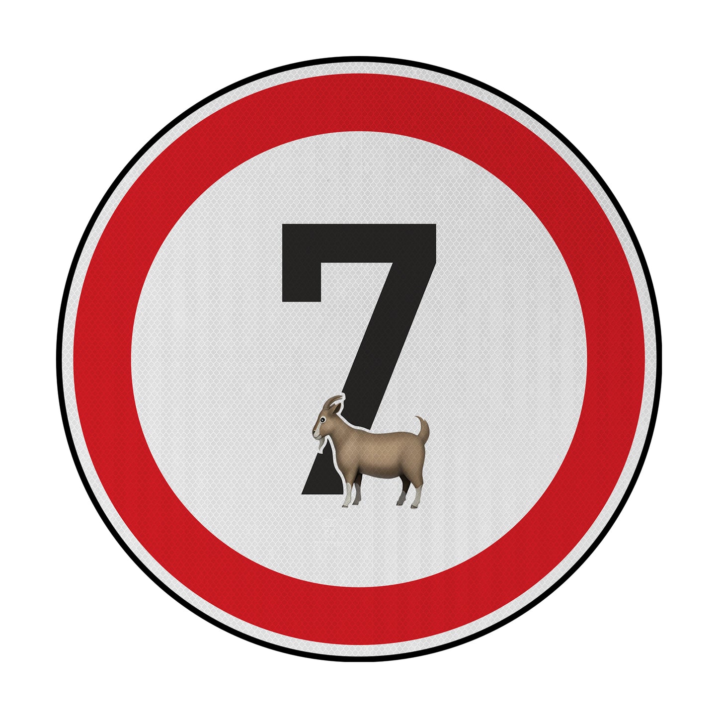 Tempolimit 7 (Goat) Streetsign