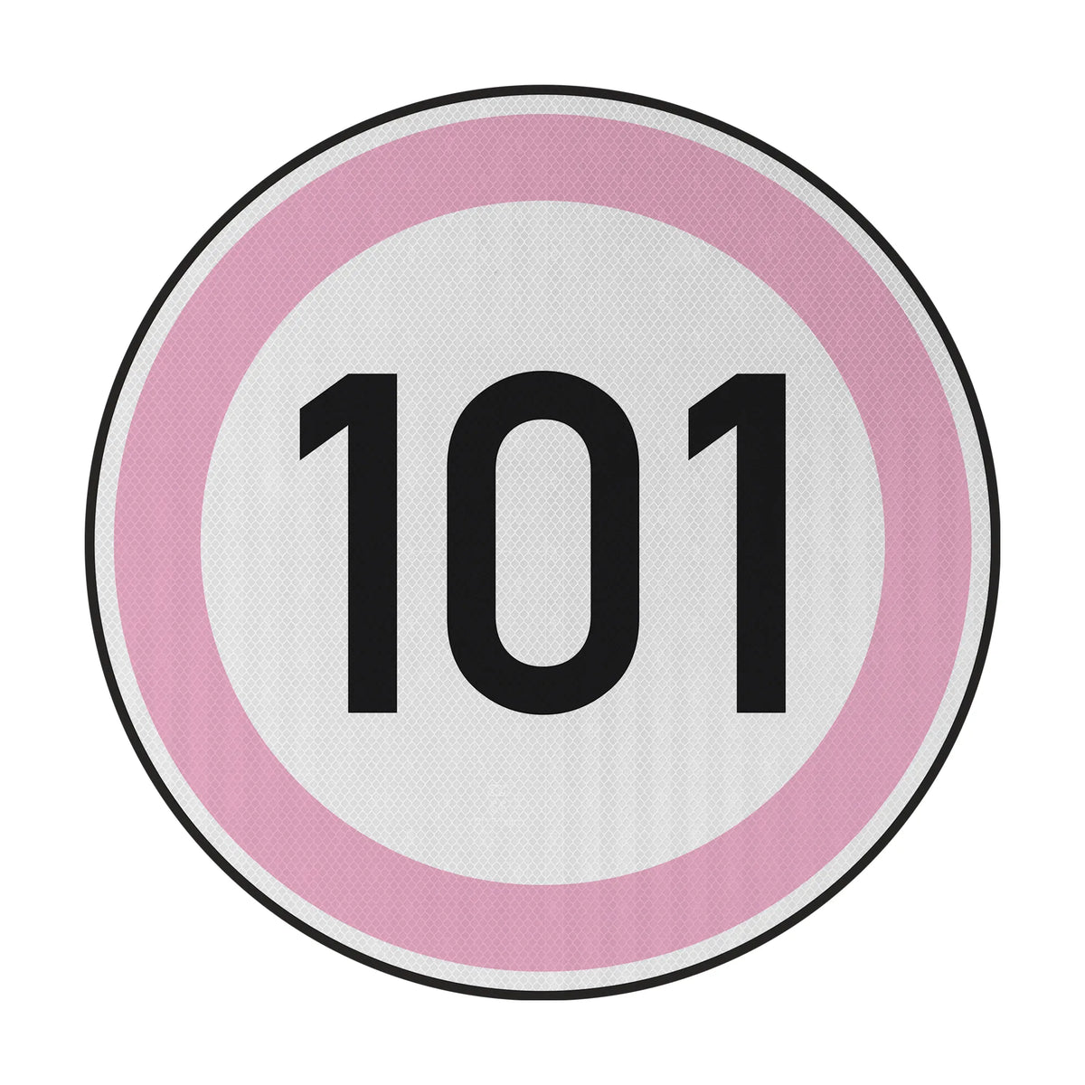 Speed Limit 101 Sign Speed limit 101 (pink) street sign – Signed